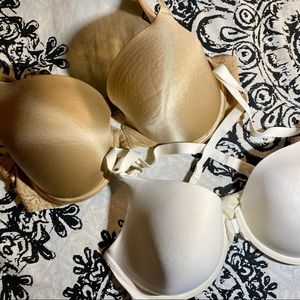Bundle Bras - White & Beige - 36D